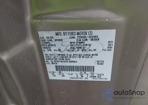 2006 Lincoln Mark Lt z USA, uszkodzony, nr VIN 5LTPW18536FJ08862